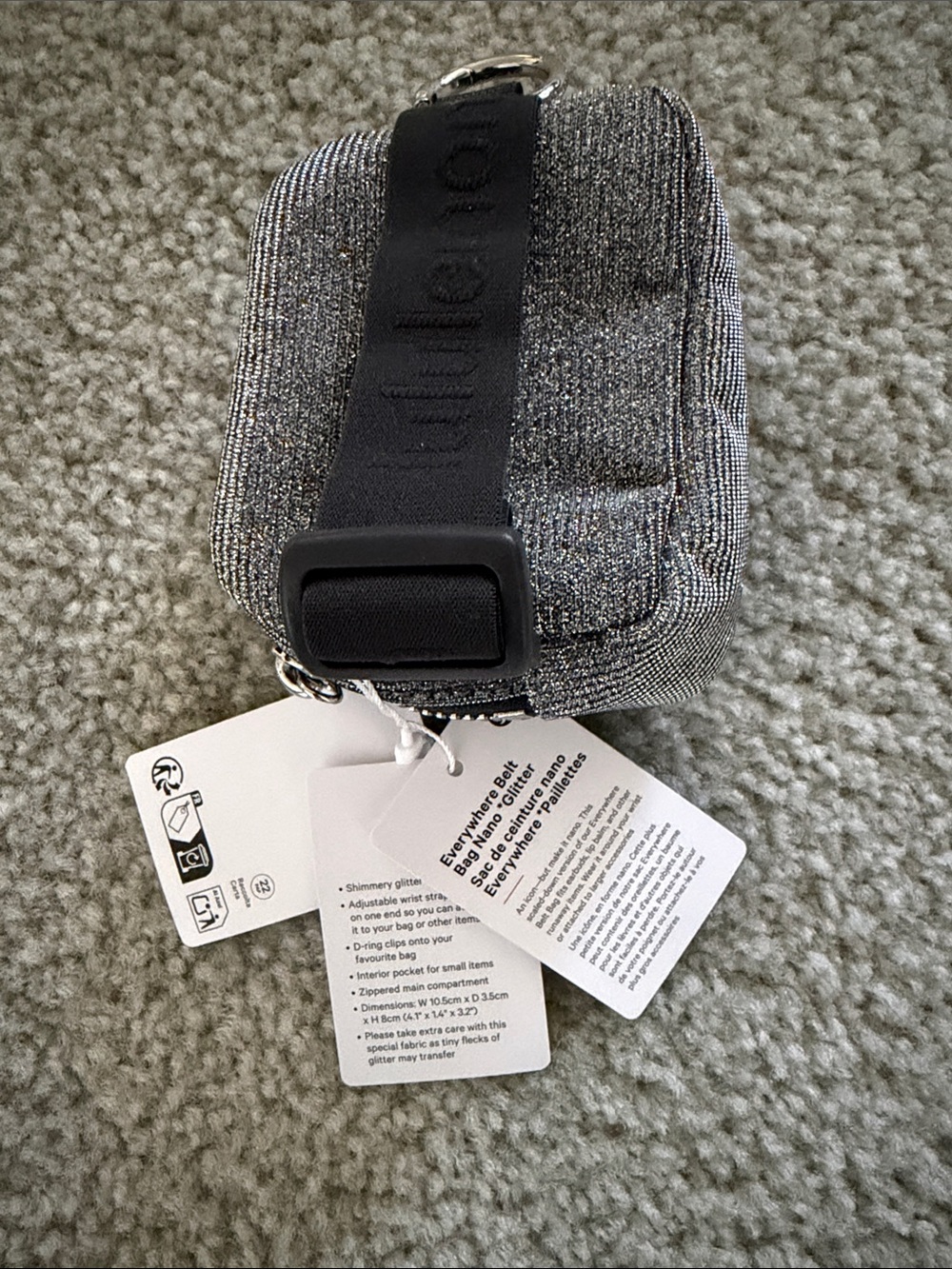 lululemon Metallic Silver Mini Zipper Pouch - Picture 7 of 7